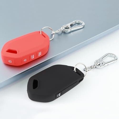 TANDRIVE 5-Button Key Fob Cover for Kia 2026 Sportage / 2025-2026 K4 K5 / 2022-2026 Telluride / 2024-2026 Sorento, Silicone, 2-Pack, Black and Red