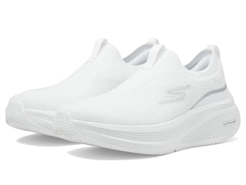 Skechers Women's Go Run Elevate 2.0 Cadena Sneaker, White/Silver, 9