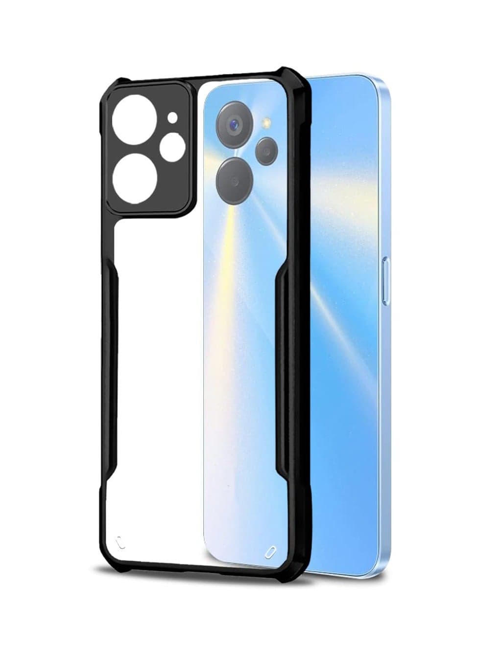 TECNO Spark 10 Pro 4G Black Mobile Phone Case Cover, Ultra-Thin Lightweight Cover Soft TPU Bumper + Acrylic Clear Back Case Cover