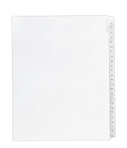 Avery Legal Dividers, Allstate Collated Sets, Letter Size, Side Tab and 51-75 Tab Set (01703)