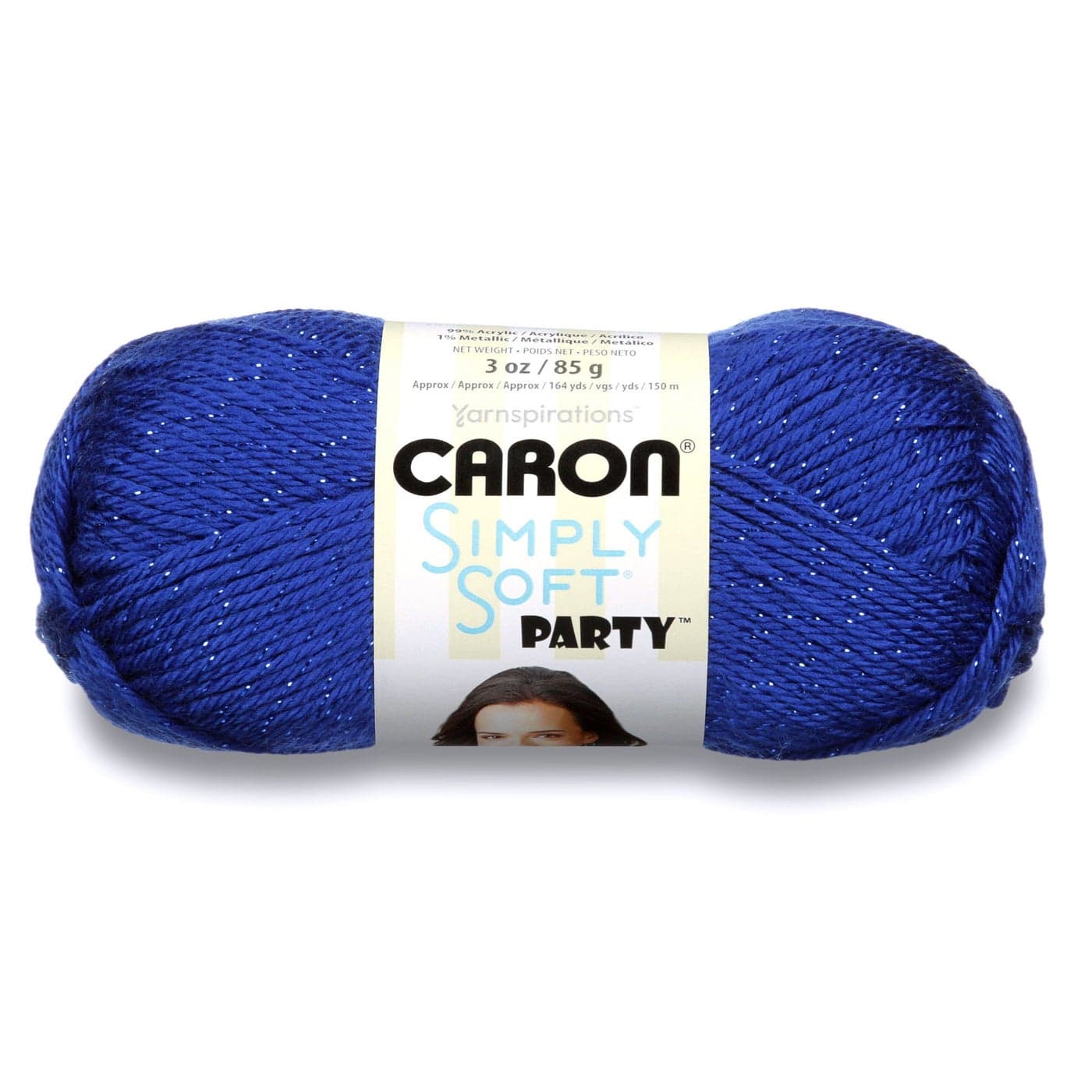 Caron Simply Soft Party Yarn 3 oz Medium Worsted 4 Gauge Royal For Crochet Knitting Crafting