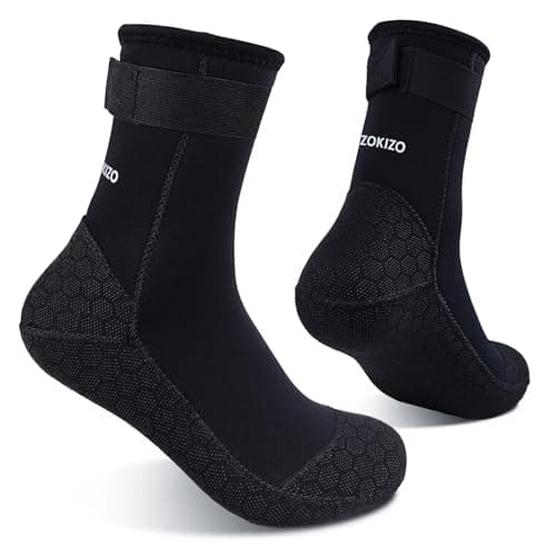 Dizokizo Neoprene Water Socks, 3mm Sand Proof Beach Volleyball Socks Anti-Slip Wetsuit Booties for Scuba Diving Surfing Kayaking (S)