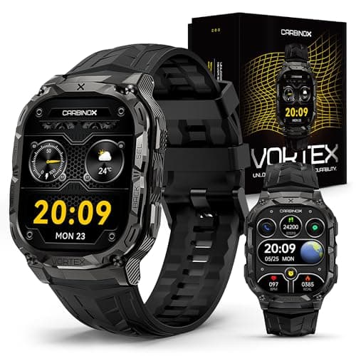 CARBINOX Vortex Smartwatch AnswerMake Calls MilitaryGrade Rugged Fitness Tracker IP69K Waterproof Sport Design for Active Lifestyles