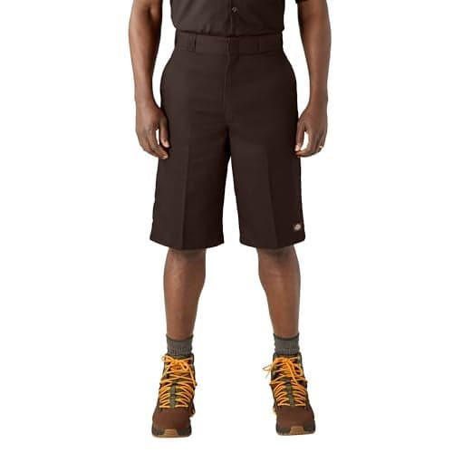 Dickies Men's 13 Inch Loose Fit Work Short - Durable Utility Shorts, Multi-Pocket Design, Lightweight for Shop & Jobsite, Dark Brown, 42 Regular US
