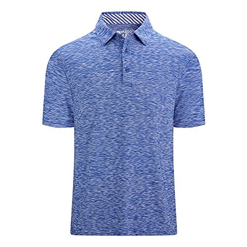 Alex Vando Mens Golf Shirt Moisture Wicking Quick-Dry Short Sleeve Casual Polo Shirts for Men,Blue,3XL