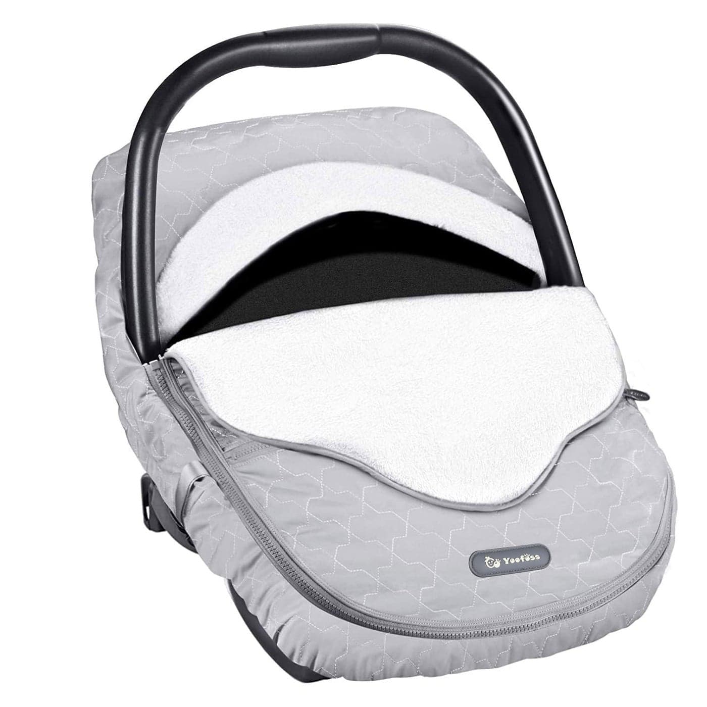 Yoofoss Baby Car Seat Cover Winter Carseat Canopies Cover to Protect Baby from Cold Wind Super Warm Plush Fleece Baby Carrier Cover for Infant Boys Girls Grey