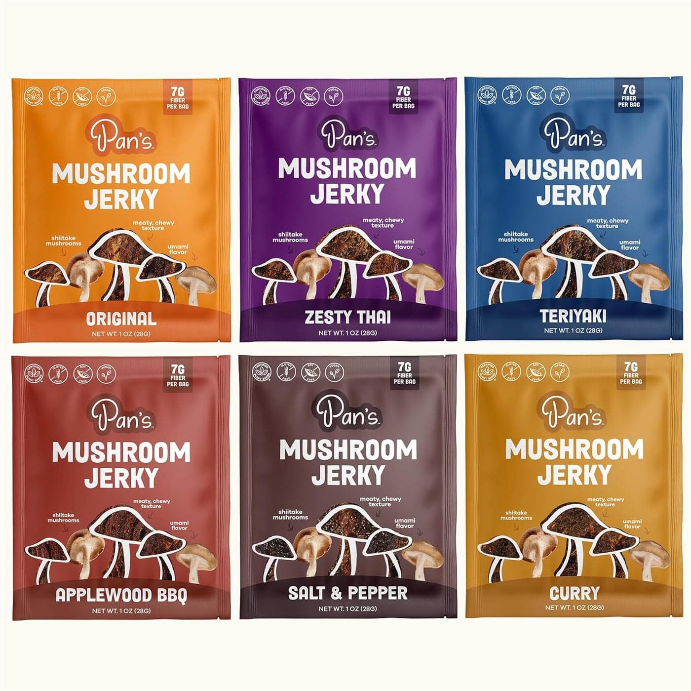 Pan's Mushroom Jerky Variety Pack