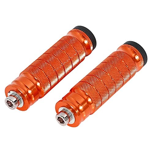 F FIERCE CYCLE 1 Pair 6mm Aluminum Aolly Motorcycle Rearsets Rear Set Footrest Footpeg Foot Rest Peg Motorbike Cycling Orange