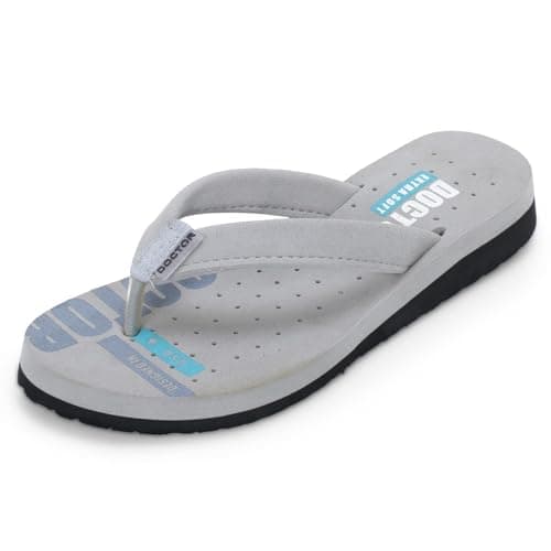 DOCTOR EXTRA SOFT Women's Care Orthopaedic and Diabetic Super Comfort Dr Sliders Flipflops and House Slippers for Women’s and Girl’s Womens-D-21-Grey-5UK