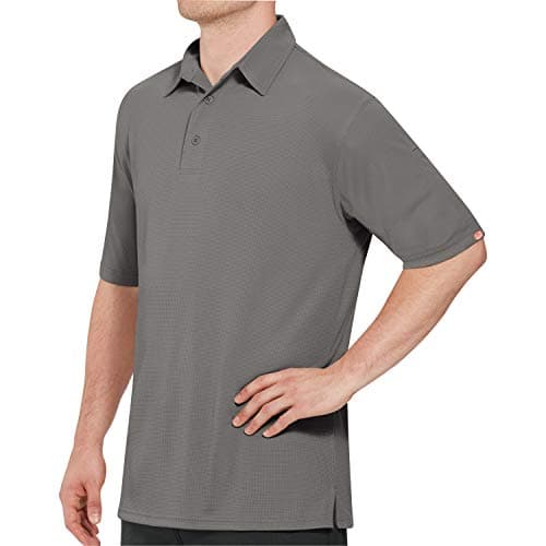 Red Kap Men's Standard Short Sleeve Performance Knit Polo, Grey, 5X-Large