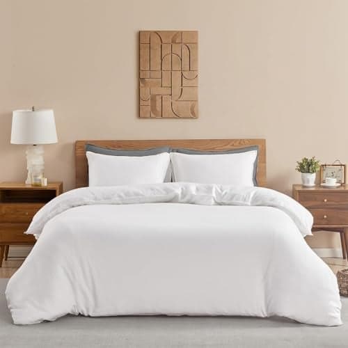 HOMEMONDE Premium Cotton Duvet Cover - 210 TC Comforter Cover with Corner Ties | Rajai Cover | Blanket Cover (60 x 90 Inches), White Solid