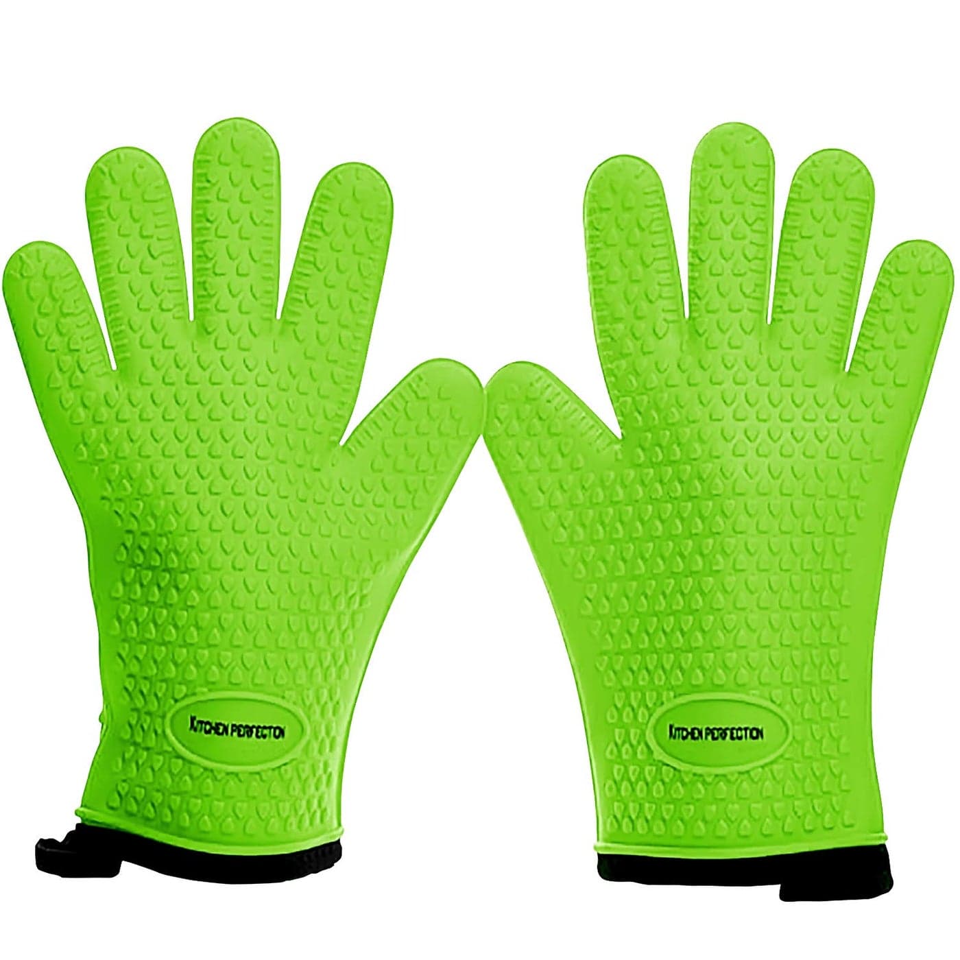 KITCHEN PERFECTION Silicone Smoker Oven Gloves Extreme Heat Resistant BBQ GlovesHandle Hot Food Right on Your Grill FryerPitWaterproof Grilling Cooking Baking Mitts Superior Value Set 2 Bonuses