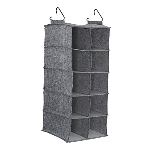 Household Essentials 10 Pocket Hanging Shoe Closet Organizer with Hooks