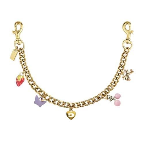 LSBDJDL Vintage Cute Cherry Gold Bag Charms Wallet Chain Keychains Purse Accessories For Women (cherry)