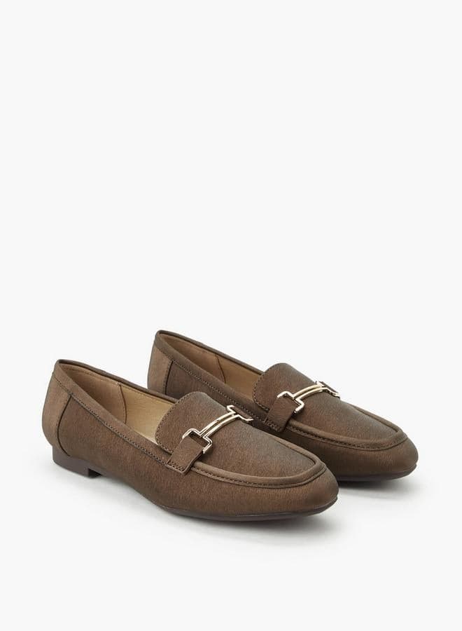 Women Buckle Detail Loafers — 37