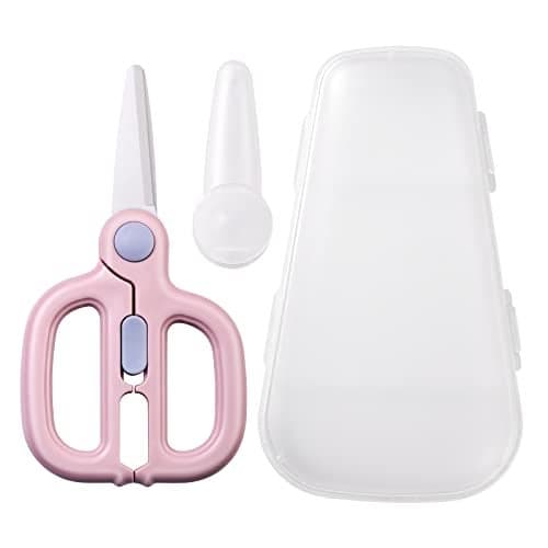 Artenny Baby Food Scissors with Travel Case Ceramic Food Scissors Kids Toddler Scissor with Safety Lock Ideal for Pizza Meats Noodles Vegetables and Fruits A