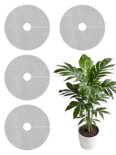 Augshy 11.8 Inch Plant Pot Grids, 4 PCS Plastic Cuttable Plant Pot Soil Covers Soil Digging Avoid from Animals Plant Protection for Flower Pots Indoor and Outdoor Garden Supplies