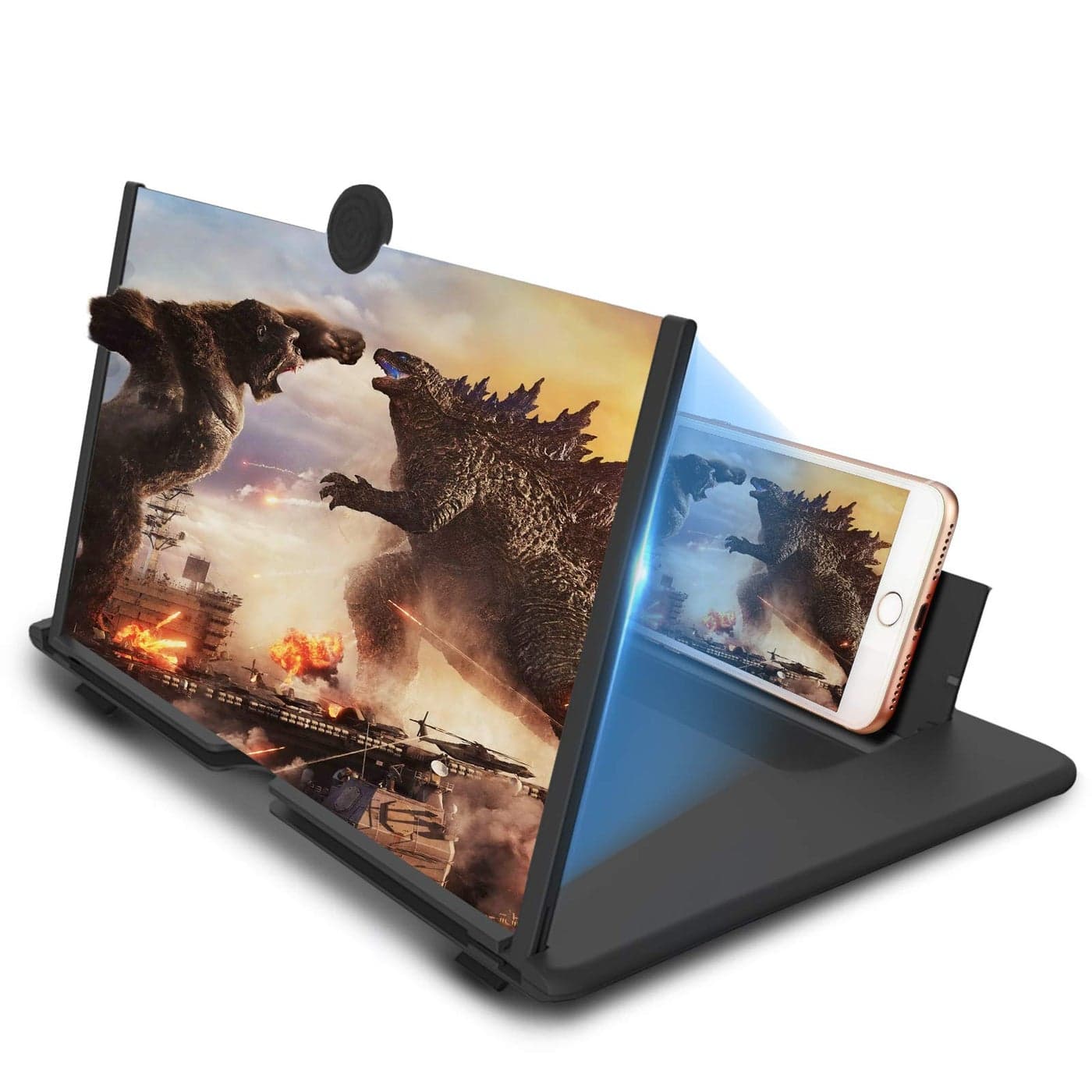 16 inch Screen Magnifier for Cell Phone 3D Magnifier Screen Enlarger for MoviesVideosReadingGamingScreen Amplifie with Foldable Phone Stand Holder Compatible with All Smartphones Black