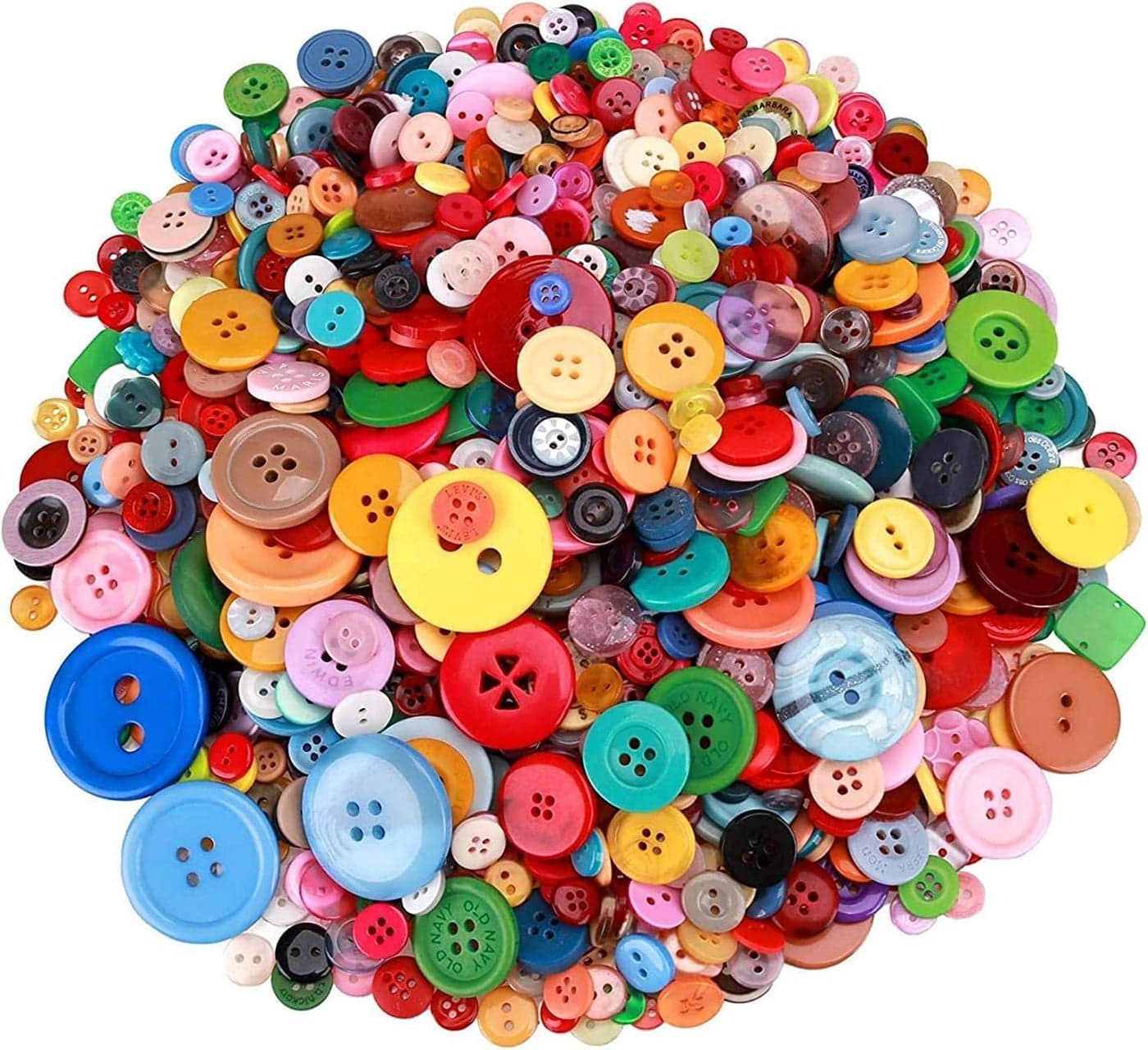 Greentime 3000pcs Assorted Size Buttons 2 Hole and 4 Hole Craft Buttons for Sewing DIY Manual Painting DIY Handmade Ornament Easter Egg Fillers Decorative