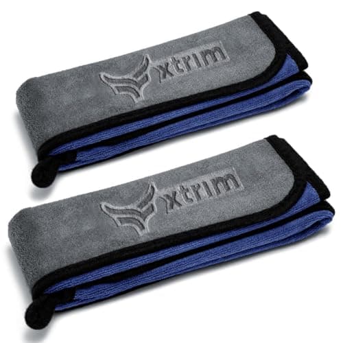 XTRIM Microfiber Cleaning Cloth XL 30X70 cms - 500 GSM, Car Towel for Cleaning, Car Cleaning Clothes Microfiber, Bike & Car Wash, Exterior Cleaning Kapda, Glass Cleaning (Pack of 2, Grey & Blue)