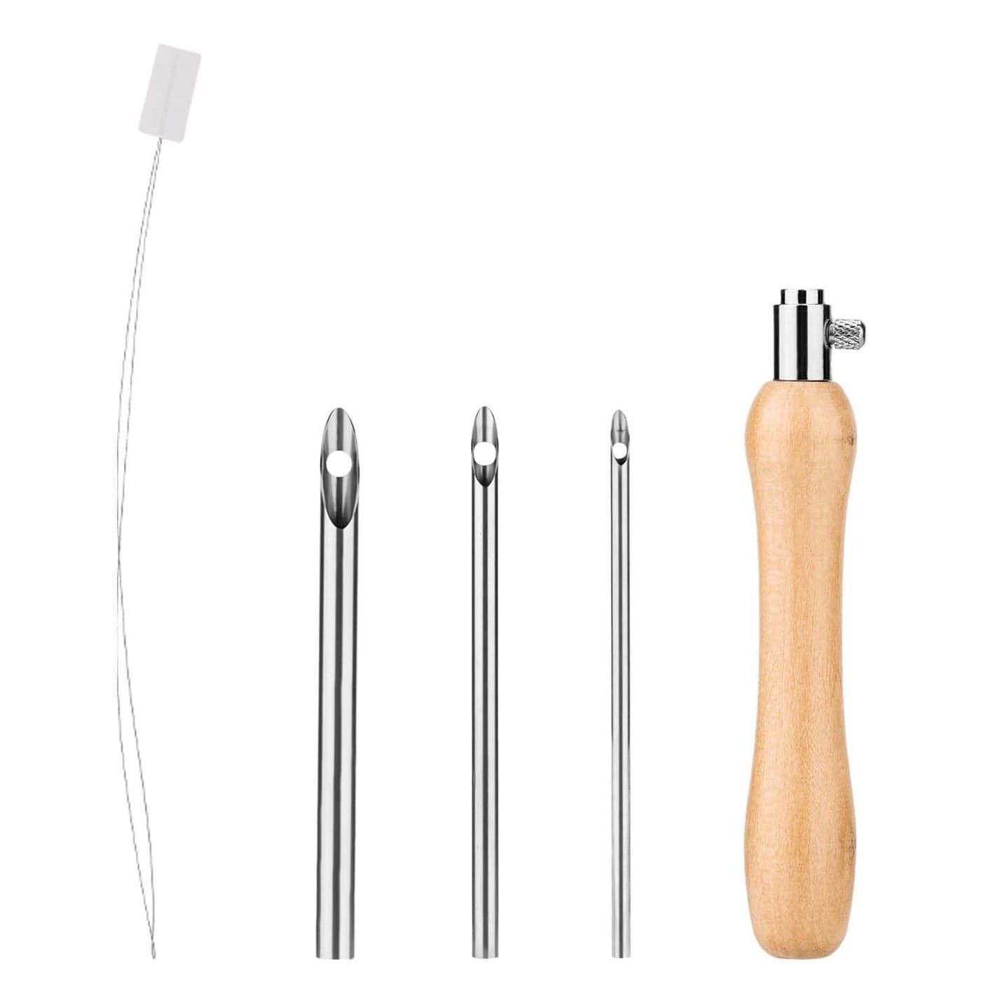 5pcs Punch Needle Kit Punch Needle Tool Includes 234mm Metal Punch Needle Tips Handle Punch Needle Threader Punch Embroidery Pen Kit for Adults Beginner Floss Cross Stitching DIY Craft