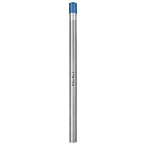 LifeStraw Sip – Reusable Stainless Steel Water Filter Drinking Straw with Carry Case, Removes Microplastics, Bacteria and Parasites for Travel and Everyday Use, Stormy Blue