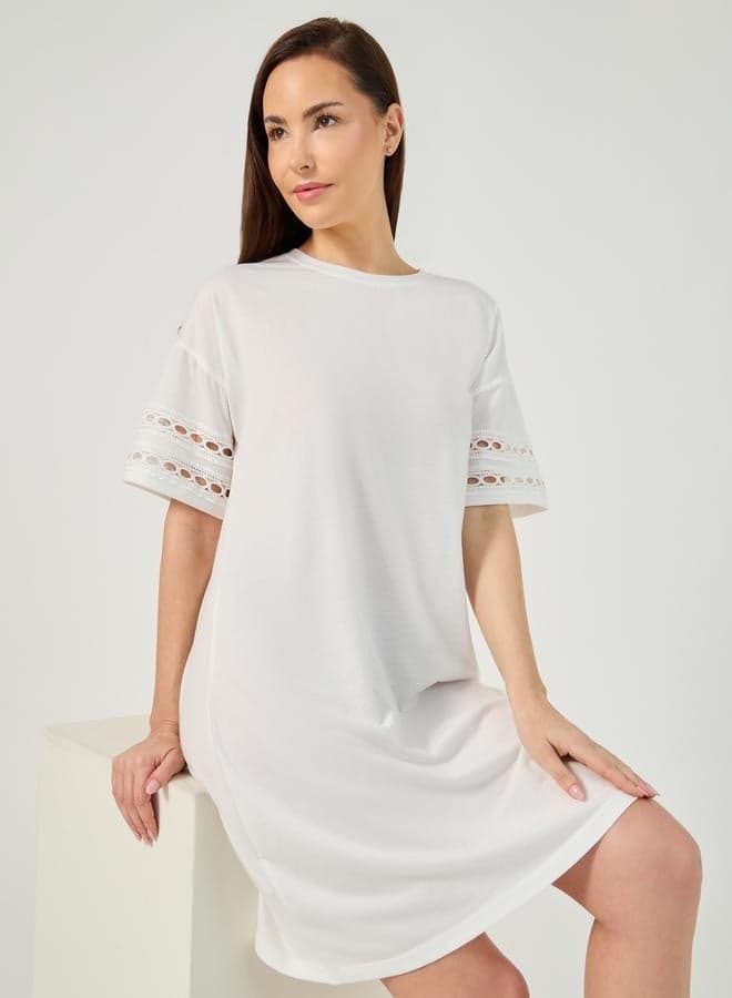 Eyelet Trim Dress