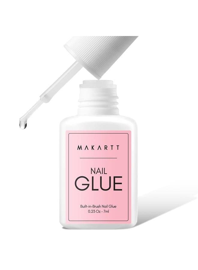 Super Strong Nail Glue for Press ons: Acrylic Nail Tips-Fake Nails-Salon Quality, Brush On, Quick Dry, Easy Application Durable & Long-Lasting Fast Glue False Nails