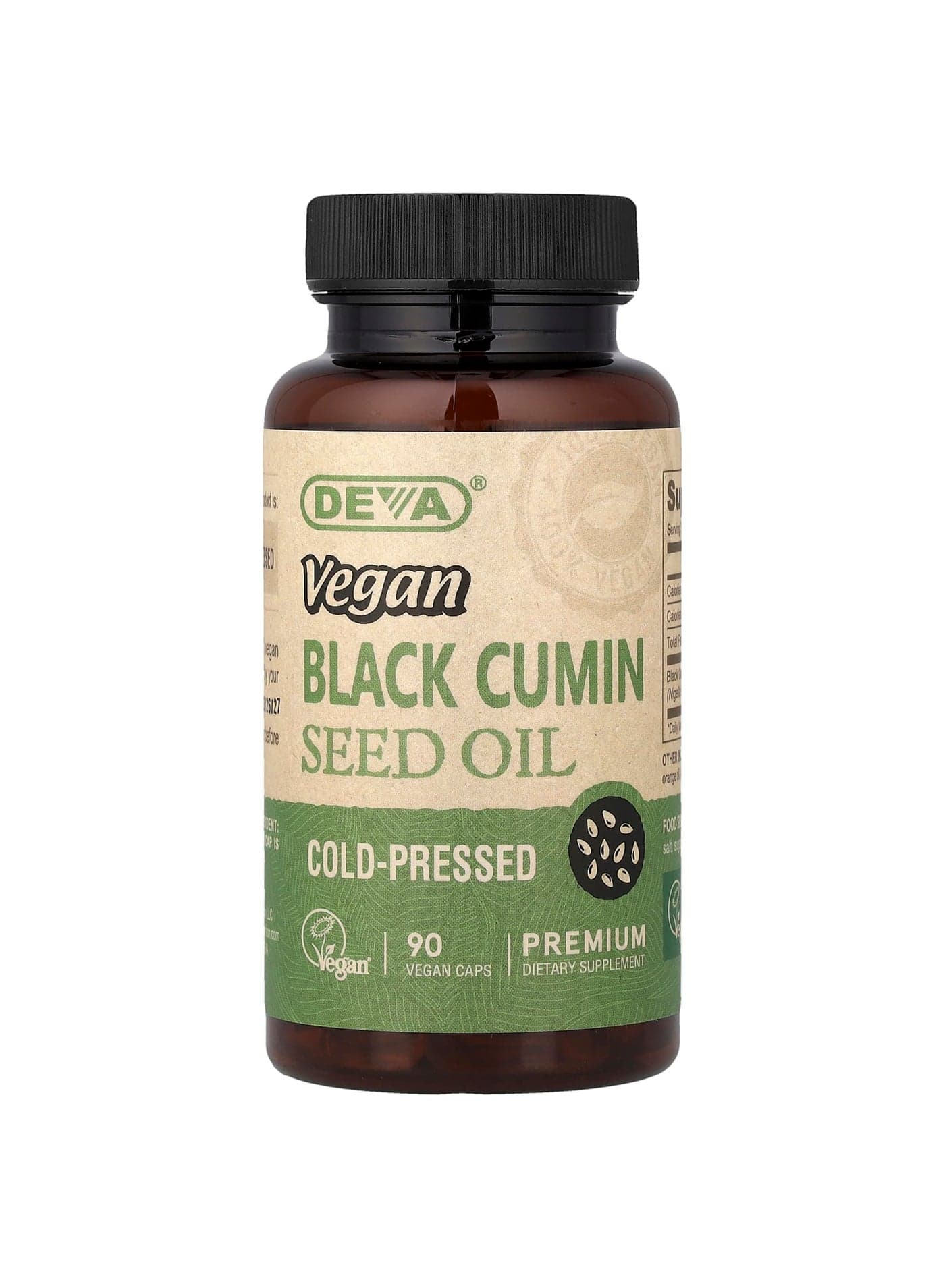 Vegan Black Cumin Seed Oil, 90 Vegan Caps (500 mg per Capsule)