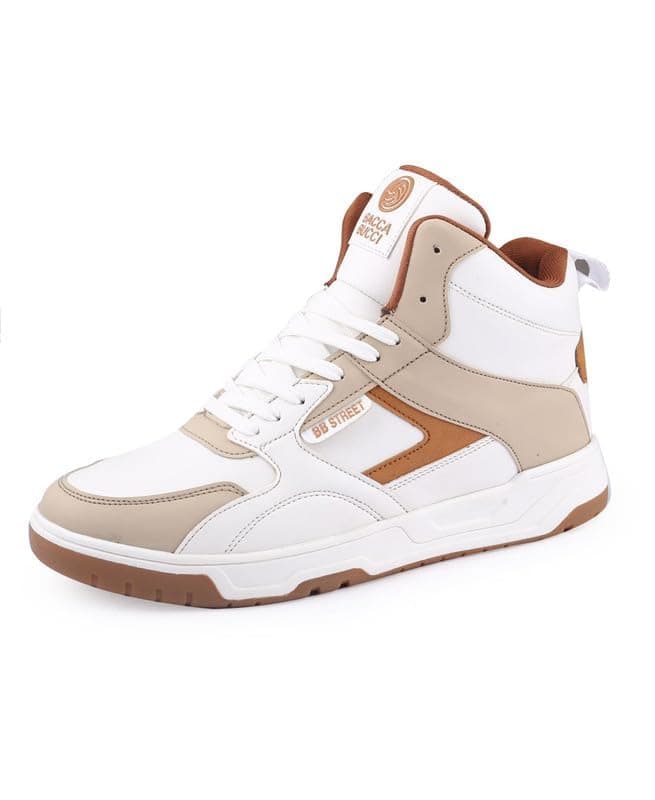Bacca Bucci Men's Cappuccino Skystompers: Retro High-Top Charm With Modern Comfort Tech, 6 Uk