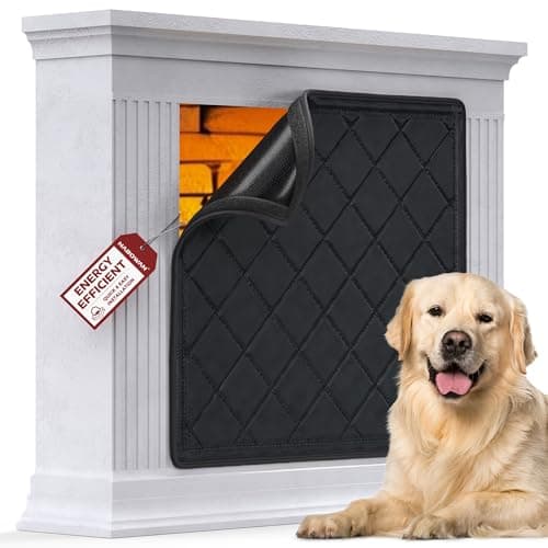 NABOWAN Magnetic Fireplace Cover Easy Install - Indoor Fireplace Blanket to Block Cold Air Reduce Energy Costs, Fireplace Draft Stopper with Full Frame Hook & Loop and Built-in Magnets (32 x 39 Inch)