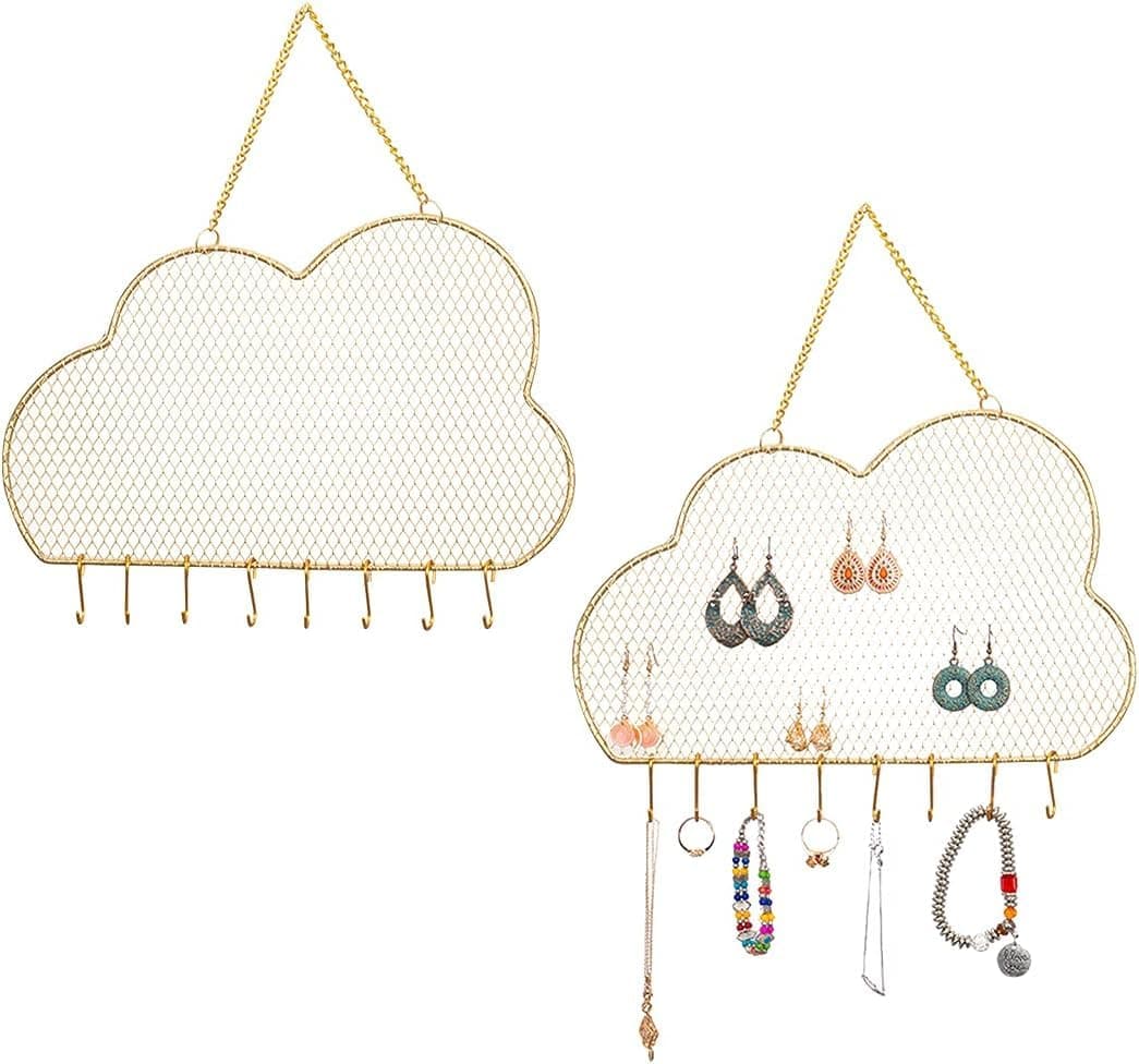 Calyrex Earring Wall Holder Metal Cloud Shape Jewelry Holder for WallJewelry Display for Selling Storage Rack for Bracelets Rings Bangles Keys