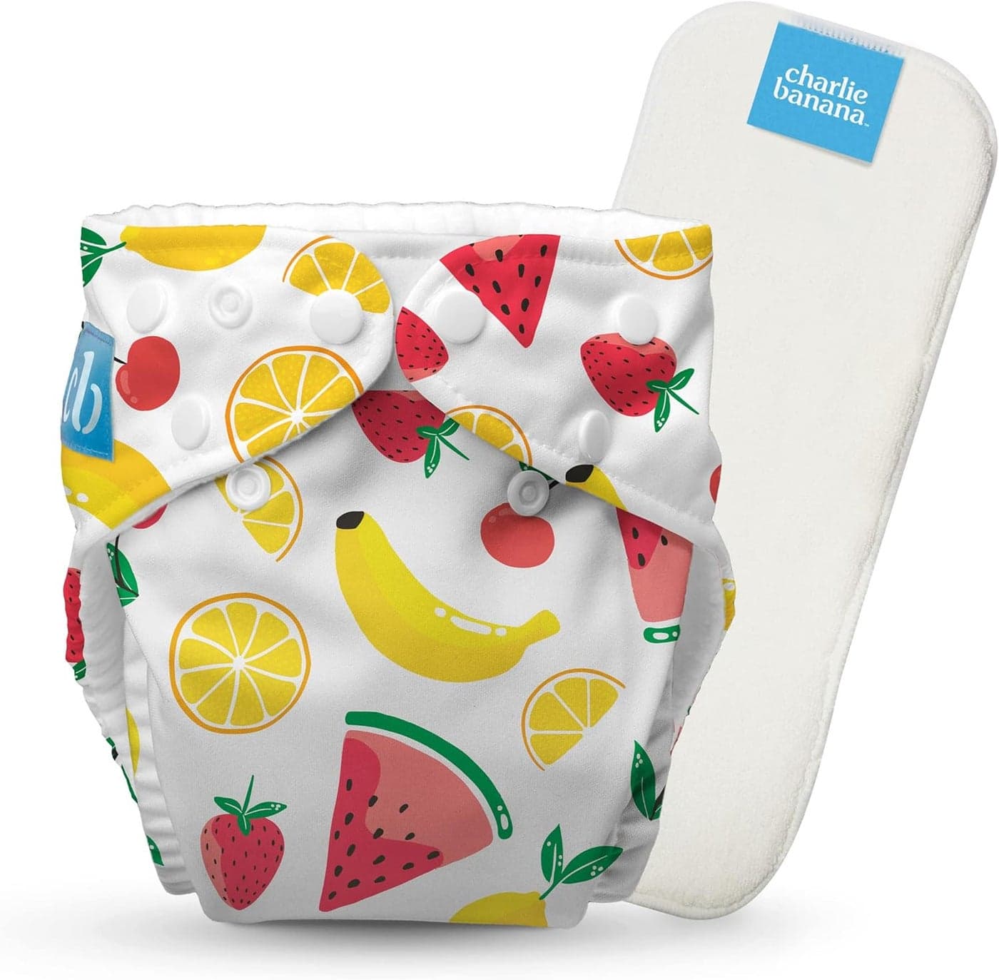 Charlie Banana Cloth Diapers Reusable Washable Adjustable One Size Diaper for Babies and Toddlers with Absorbent Insert Banana Fiesta 1 Pack