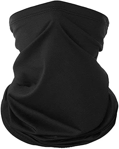 BISMAADH Unisex Seamless Stretchy Bandanas Multi-Purpose Balaclava Headband Scarf for Outdoor, Sports, Dust Protection Black