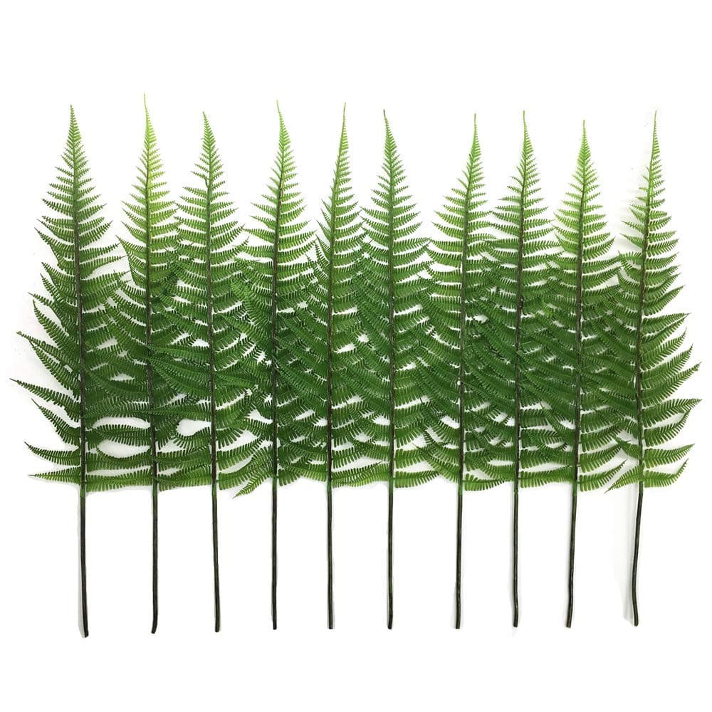 CATTREE Artificial Shrubs Leaves Plastic Plants Fern Grass Leaf Fake Bushes Indoor Outdoor Garden Office Table Centerpieces Arrangements DIY Wreath Decoration Planter Filler 10 Pack