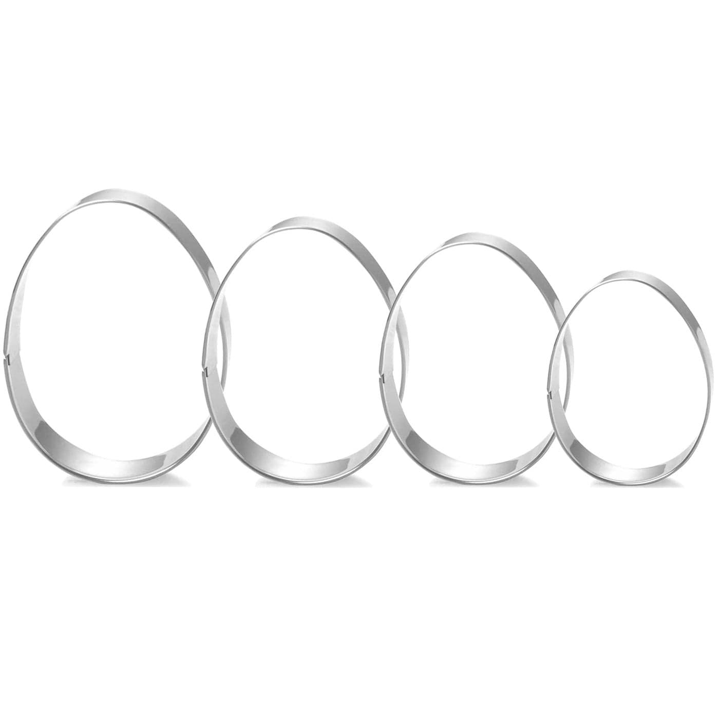 Easter Egg Cookie Cutter Set 4 Piece 4 3 38 2 12 2 Egg Shaped Cookie Cutters Stainless Steel Biscuit Pastry Cutters