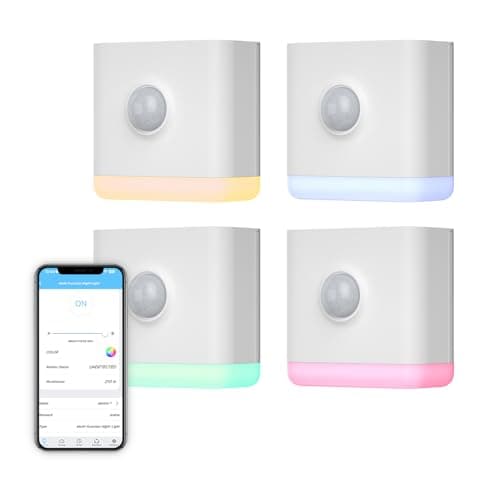 THIRDREALITY Multi-Function Night Light 4 Pack, Zigbee Repeater, 3-in-1 Combines a Motion Sensor, a Illumination Sensor and RGB Color Night Light, 1-100% Adjustable Brightness, Zigbee hub Required
