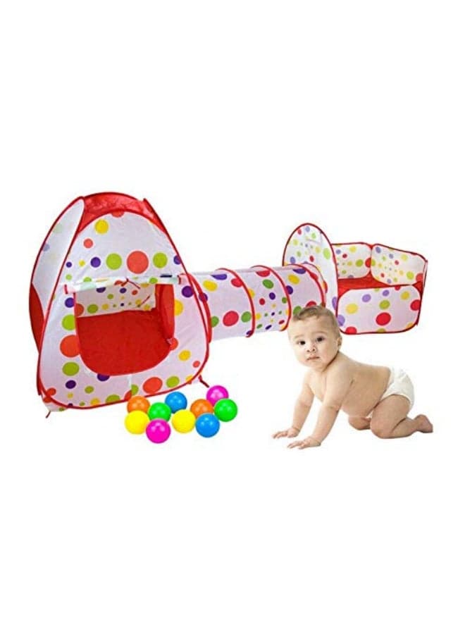 3 in 1 Play Tent with Tunnel and Basketball Hoop Pop Up Cubby Playhouse for Toddlers Kids Indoor Outdoor Use Easy Setup Durable Washable
