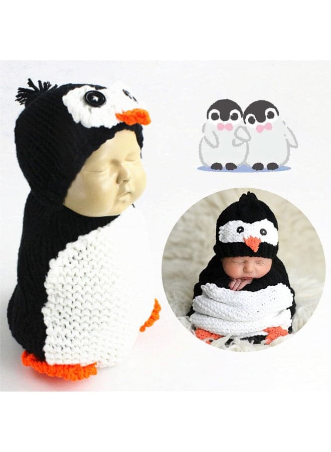 Unisex Newborn Baby Photography Props Cute Penguin Sleeping Bag Halloween Costume (Penguin)