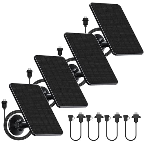 Rhorawill 4 Pack Solar Panel for Blink Outdoor 2K44th GenOutdoor3rd Gen XT3 and XT2XT CameraNot IncludedBlink Outdoor CameraSolar Panel with Mount 131ft Cable Rubber Plug