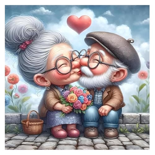 Valentine's Day Diamond Art Kits for Adults Beginner,Grandmas DIY Diamond Painting Kits 5D Diamond Dots Gem Art Crafts with Tools,Round Full Drill Funny Crafts for Home Wall Decor&Gift-12x12inch