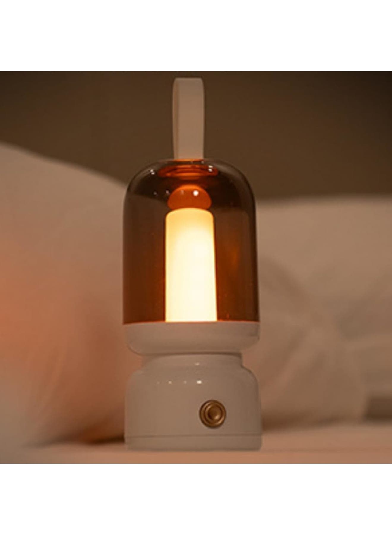 Portable Retro Table Lamp, LED Sleep Night Light, Cordless USB Rechargeable Desk Lamp for Indoor Bedroom, Outdoor Camping, Restaurant, Bar, Coffee Shop Decor, 10-Hour Runtime Mini Lantern (White)
