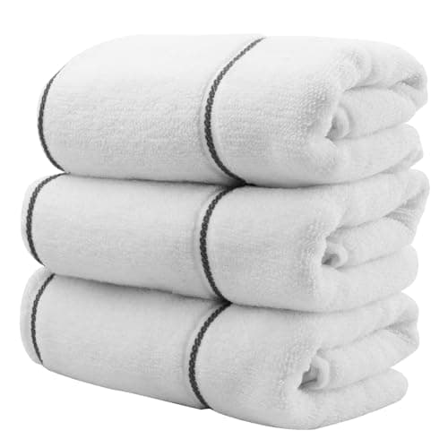 Vowanop White 3 Pack Hand Towels, 100% Cotton, 480GSM, Premium Quality Cloths, Highly Absorbent and Soft Feel Towels for Bathroom, Gym, Shower, Hotel, and Spa, 12x20 Inch