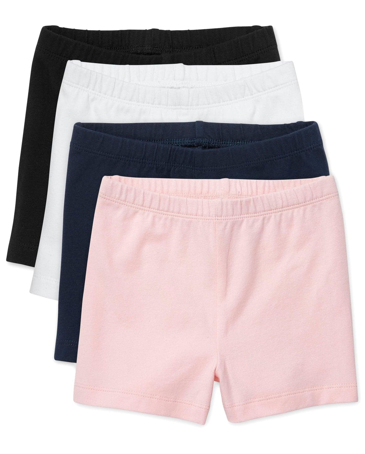 The Children's Place baby girls And Toddler Cartwheel Shorts, Black/Shell/Tidal/White 4 Pack, 2T US