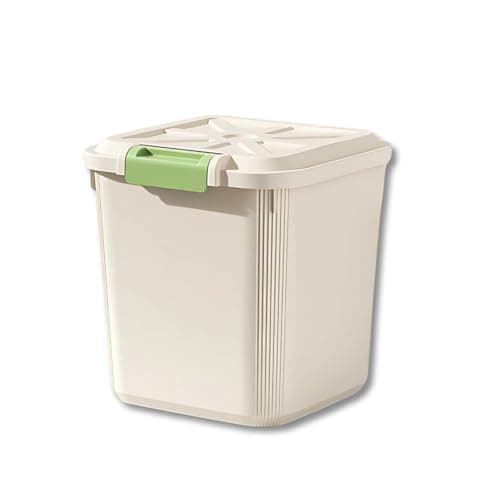 Ash & Roh Large Plastic Storage Bin with Lid and Wheels, Airtight Rolling Container for Pet Food, Grains, Toys, and Pantry Items (6KG - Small)