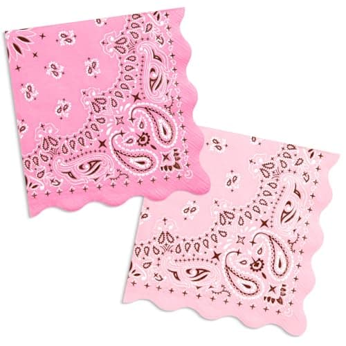 xo, Fetti Cowgirl Napkins – 24 Paper Napkins | Pink Bandana, Western Party, Bachelorette, Birthday, Glam Decor, Yeehaw, Country Chic