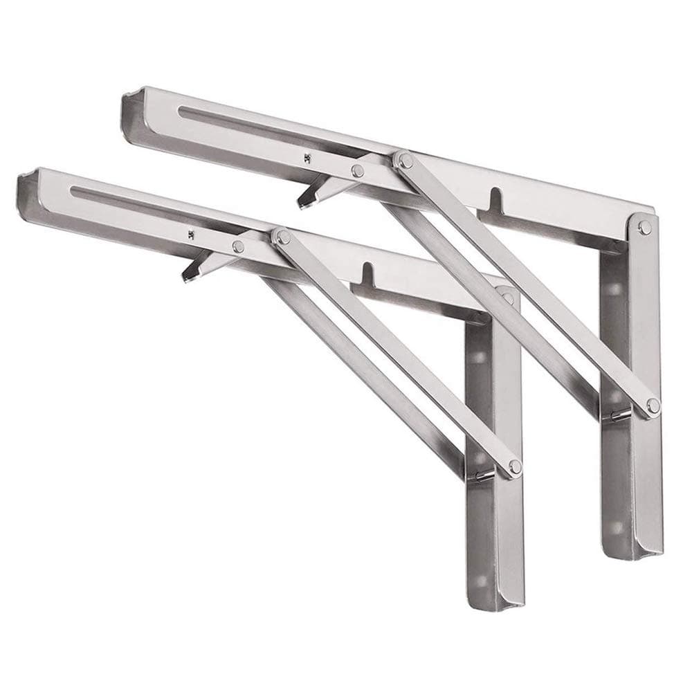 BTL 200 mm Folding Shelf Table Bracket 100 kg Load Capacity Bench Stainless Steel 8 inch Sturdy Wall Mounted DIY Space Saving Multipurpose Bracket Heavy Duty Premium for fold Down Table Rack BTB08SS
