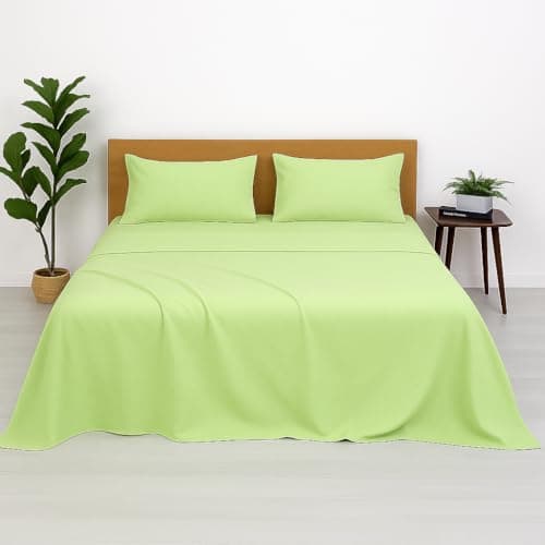 Bedsheets for Single - 60X90 Inch Bed - Microfiber Plain Sage Solid Bed Sheet Include Pillow Cover, Ultra Soft | for Home, Hotel, Villa, Resort and Guest House