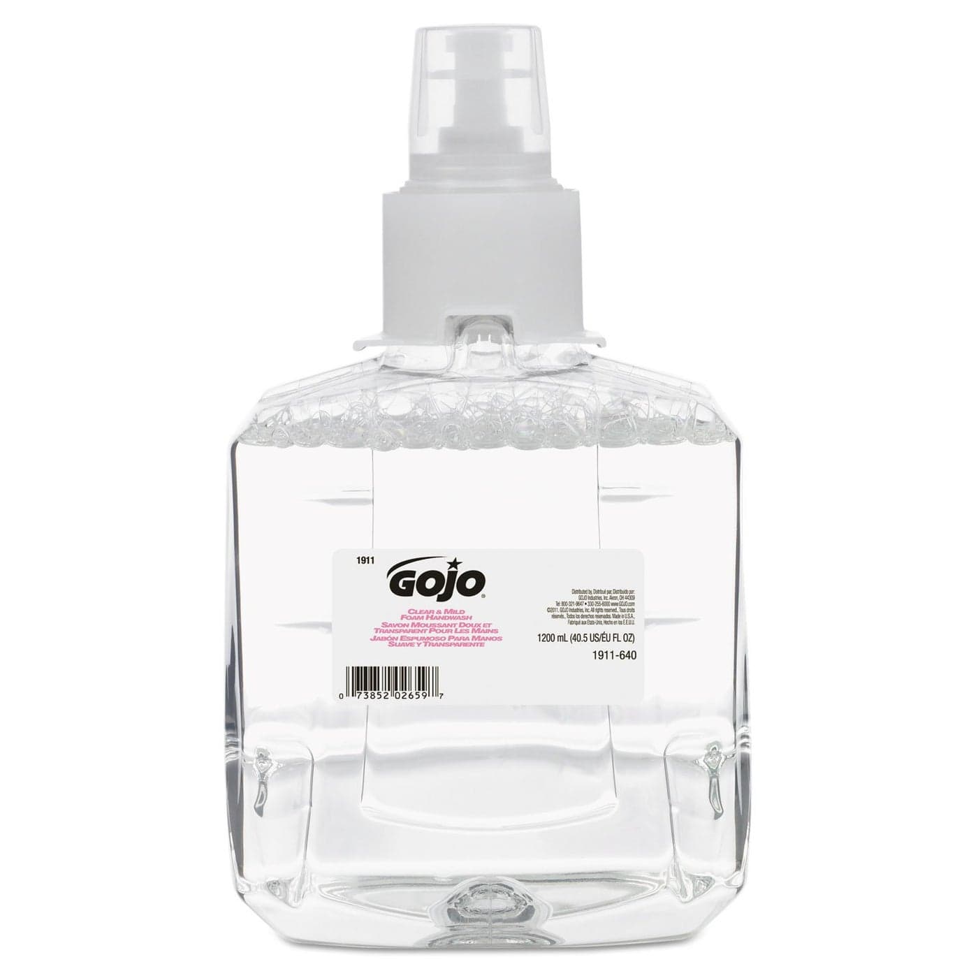 GOJO Clear Mild Foam Handwash EcoLogo Certified 1200 mL Foam Hand Soap Refill LTX12 TouchFree Dispenser Pack of 2 191102