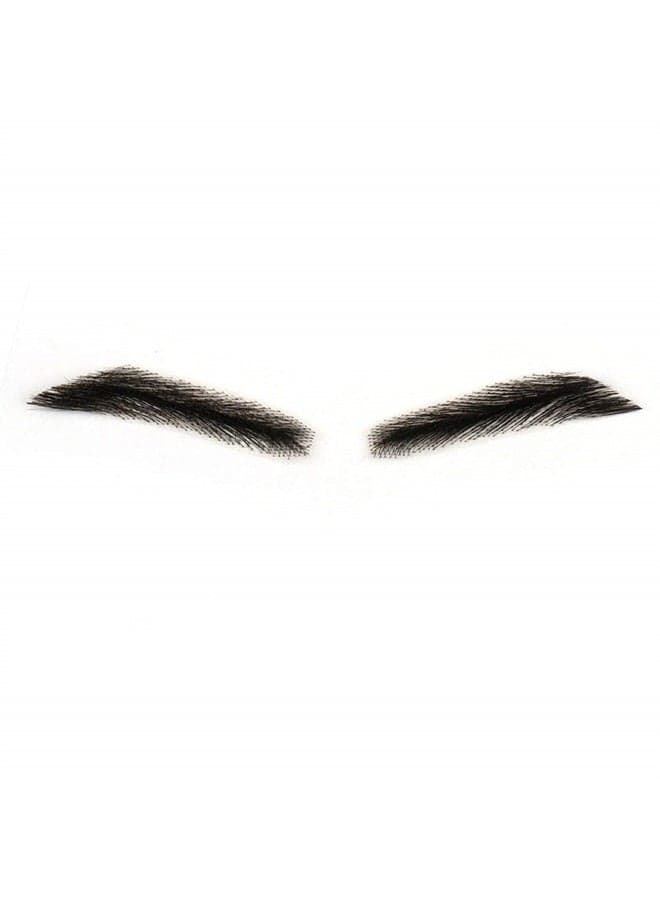 100% Human Hair False Brows for Men and Women Re-Usable Lace Base Fake Eyebrows Black Color (MM-A3)